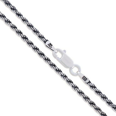 ITALY Sterling Silver Bali POPCORN Chain Necklace-Oxidized-2.8 mm 7"~24" 